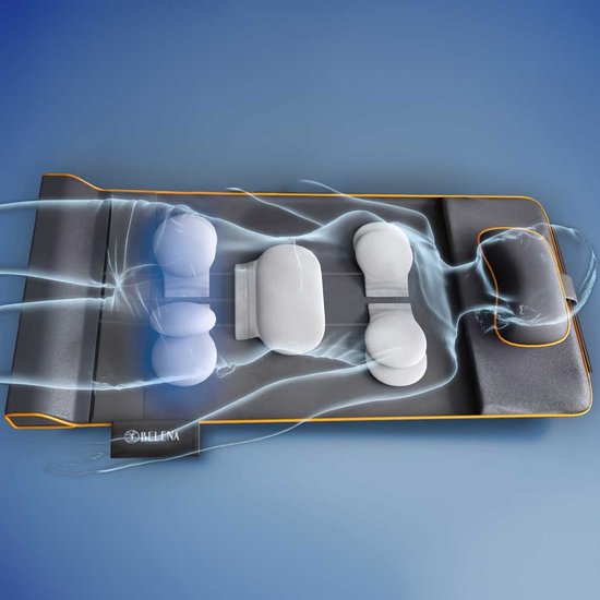 Belena Air Stretch – Lenden- und Yoga-Massagematte – Ganzkörper-Massagematte mit Wärmefunktion – Massage – Dehnen & Strecken – 4 Programme – 3 Intensitätsstufen – inkl. Fernbedienung