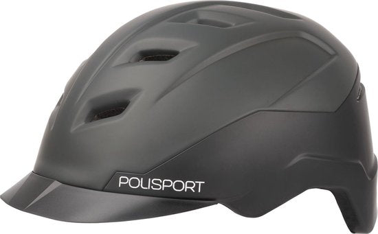 Polisport E-City Speed Pedelec Fahrradhelm – L (59 bis 61 cm) Geeignet für Mopeds – Schwarz