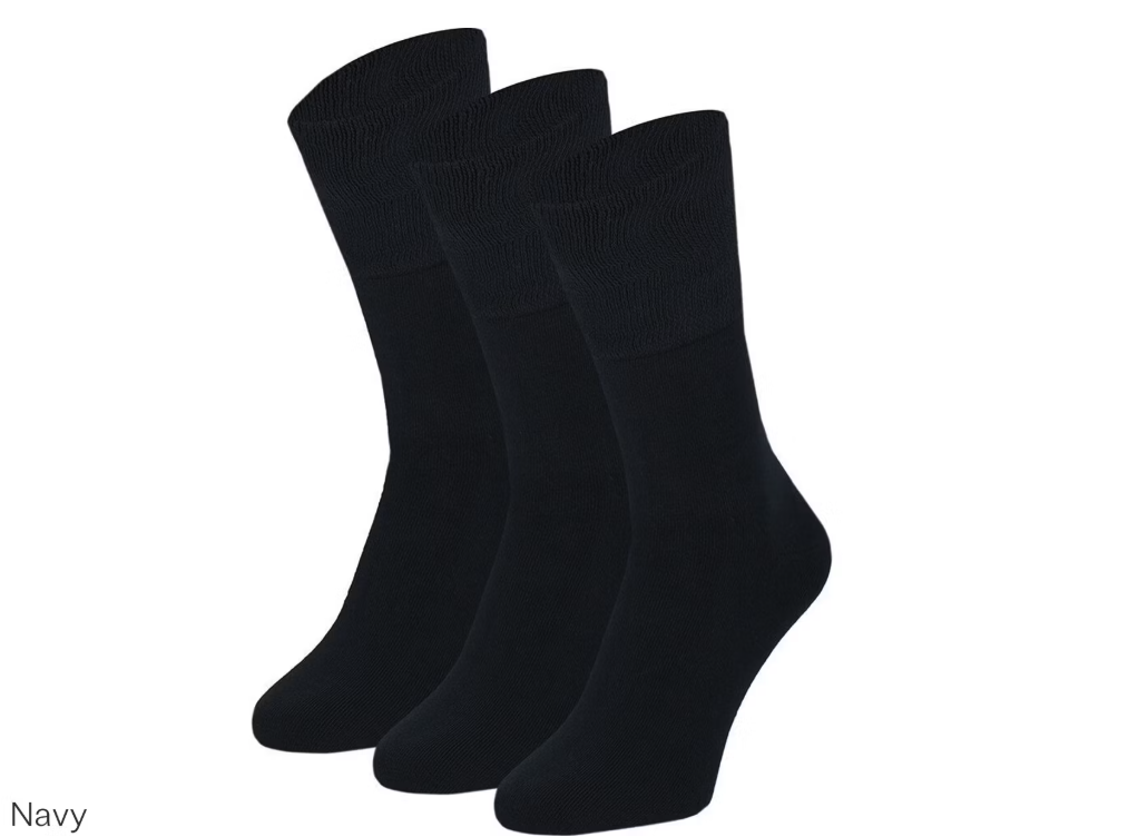 Bambus Diabetes Socken - Ideal für Thrombose - Unisex - 3 Paar - Marine
