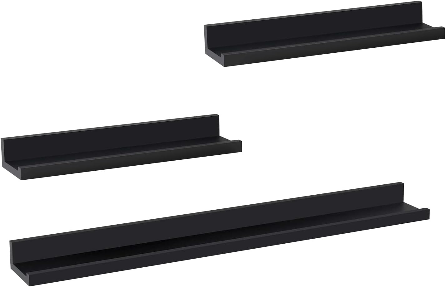 WOLTU Bilderrahmen-Regal, 3er-Set – Schwarz