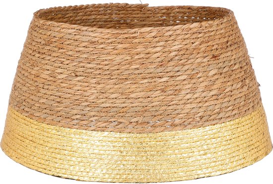 Mica Decorations Weihnachtsbaumrock – H 26 x Ø 50 cm – Seegras – Gold