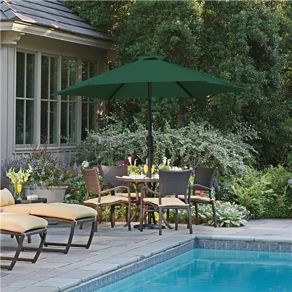 Yaheetech Gartenschirm 222,5 cm – Neigbar – Mit Kurbel – Polyester – Wasserdicht