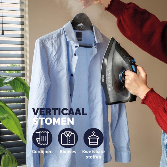 BREND BR-2232 Kabelloses Dampfbügeleisen mit Ladestation - Vertikale Dampffunktion, Anti-Kalk und Selbstreinigung - Einstellbarer Thermostat - 200W