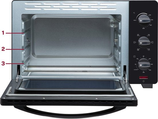 Inventum OV307B - Freistehender Umluftofen - Rotisserie - 30 Liter - 1600 Watt - 6 Programme - Schwarz