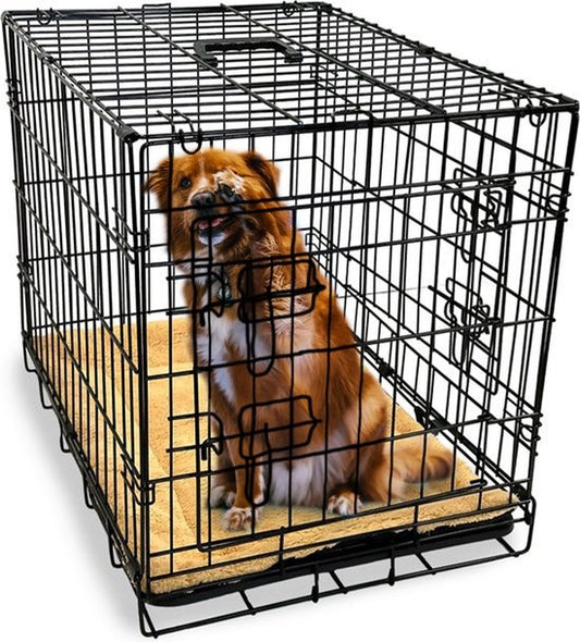 Gopets Hundebank faltbar L - Bank - Für Hunde - Inkl. Hundekissen - 2 Türen - 91 x 57 x 64 cm