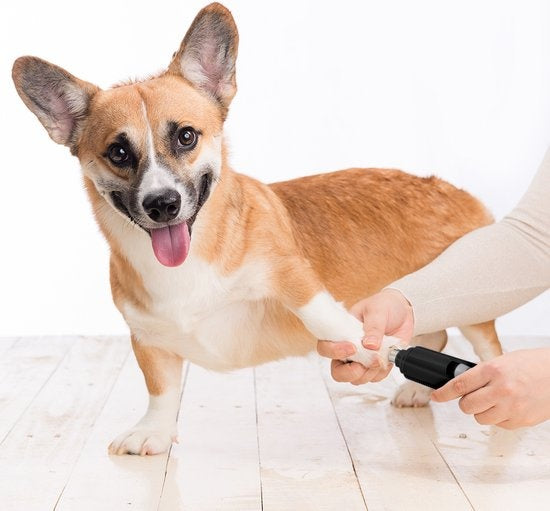 Auronic Elektrische Nagelfeile - für Tiere - wiederaufladbar - kabellos - Diamantfeilkopf - Hund/Katze - Schwärzen