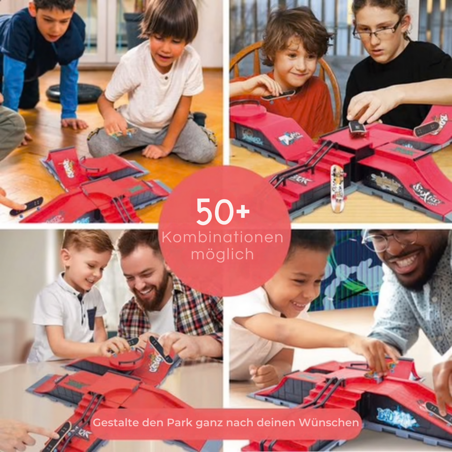 Fingerboard skatepark - 6 Rampen - 6 Skateboards - Tech - Finger - Finger Skateboard - Mini - Skate-Rampe - Deck - Fingerboards & Zubehör