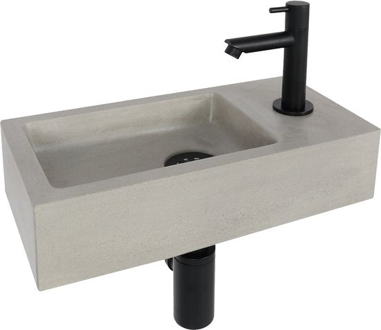 Differnz Jukon Handwaschbecken aus Beton 38,5 x 18,5 cm – Hellgrau