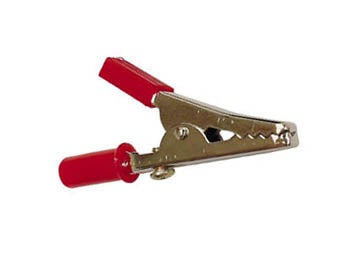 VELLEMAN - Standard-Krokodilklemme - 55mm - mit Schraubanschluss - Rot