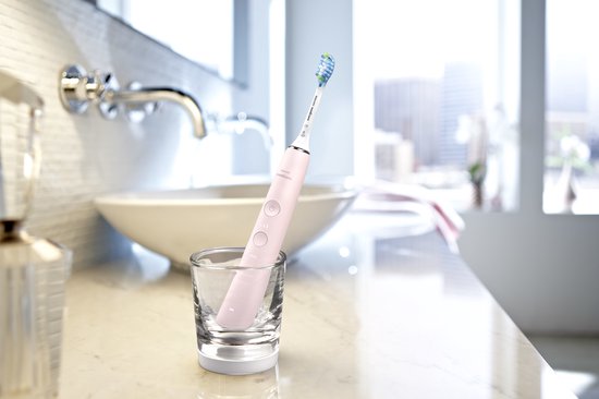 Philips Sonicare DiamondClean 9000 – Elektrische Zahnbürste – Hellrosa – Ladeglas – HX9911/29