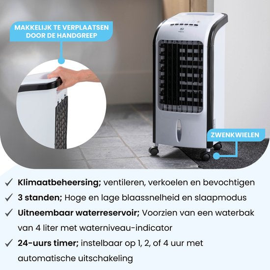 RM AIRPlus RMAP-3701 Luftkühler mit Fernbedienung und Zeitschaltuhr - 4L - Weiß/Schwarz