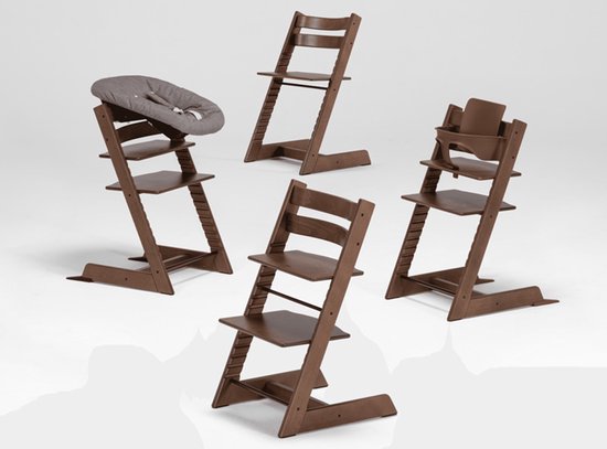 Tripp Trapp-Stuhl von Stokke, Warm Brown – verstellbarer, umbaubarer Stuhl für Kleinkinder, Kinder und Erwachsene – praktisch, bequem und ergonomisch – klassisches Design