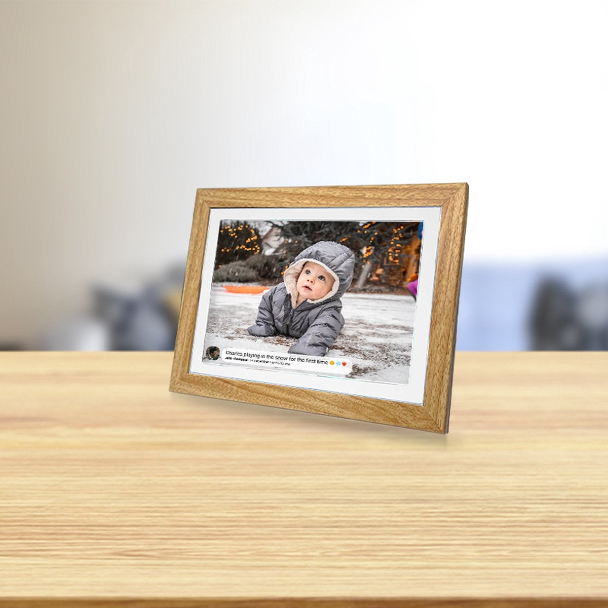 Denver - Digitaler Fotorahmen - 10,1 Zoll - HD - Frameo App - WiFi - IPS Touchscreen - 16GB - Holz