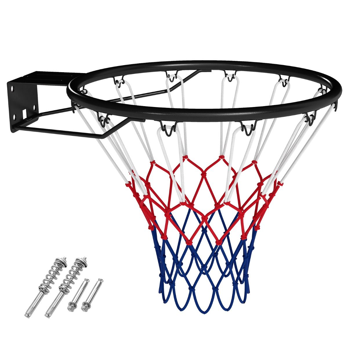 Coast Basketballkorb – wetterfest – Doppel-Federmechanismus – schwarz/orange – Ø 45 cm