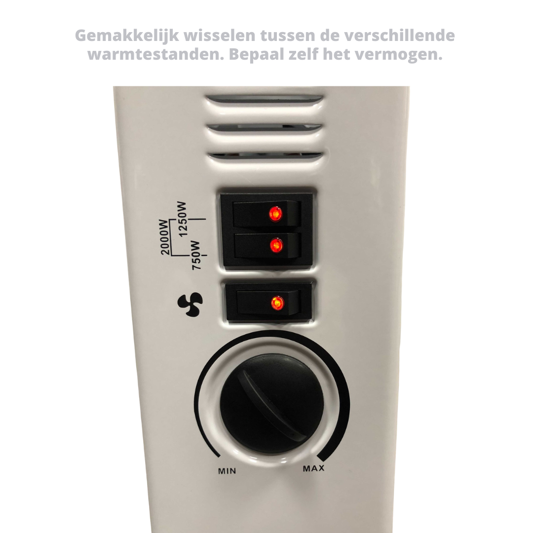 Plein Air Elektroheizgerät - 750/1500/2000W - 25m² - Weiß