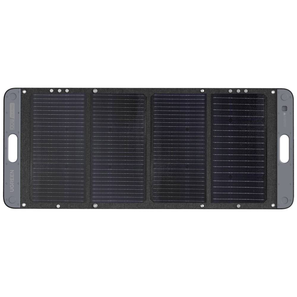 Ugreen 100W faltbares Solarmodul Schwarz - 574x540 mm (zusammengeklappt) / 1290x540x410 mm (montiert) - 5.5A Monokristallin