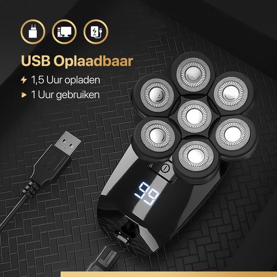 Wellshave 5 in 1 Shaver Men Deluxe - Gesichts- und Kopfrasierer - Nass- und Trockenrasierer - Nasentrimmer - Schädelrasierer