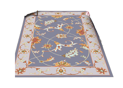 WhereHike Teppich mit Blumen- und Vogelmotiv – Lila – 183 x 274 cm – Waschbar, rutschfest
