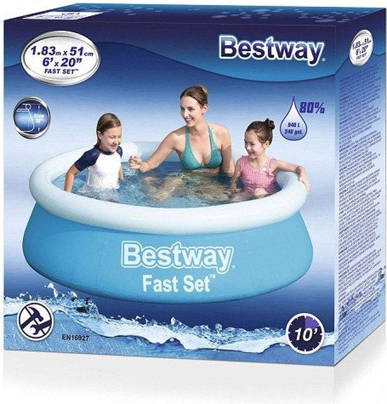 Bestway Kinderpool - Ã˜ 183 cm - Modell 57392 - Aufblasbarer Rand