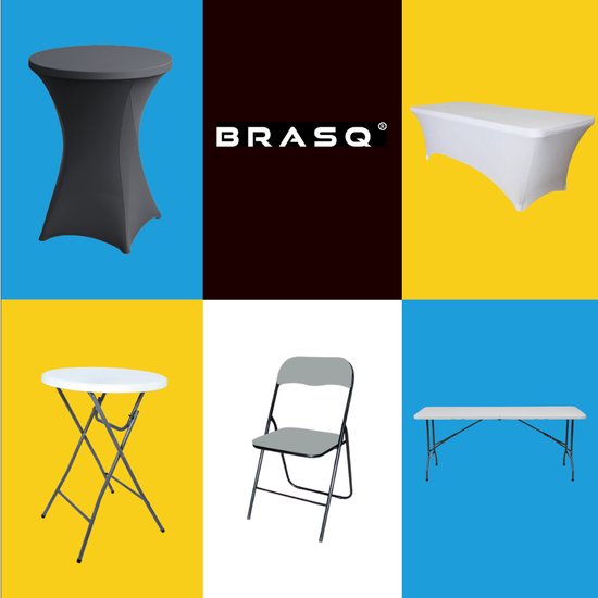 BRASQ Klapptisch, schwarz – 120 x 60 x 74 cm – Campingtisch – Klapptisch – Zusammenklappbar – Wetterfest