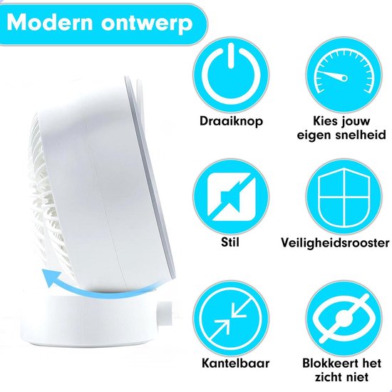 K&L Silent Fan - Tischmodell - USB betrieben - kippbar - Weiß