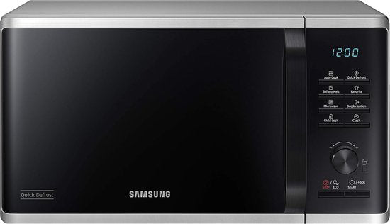 Samsung Mikrowelle MS2AK3515AS/EG – 800 W – Breite 48,9 cm – Innenraum aus kratzfester Keramik-Emaille – „Quick Defrost“-Auftauprogramm Innenraum aus kratzfester Keramik-Emaille