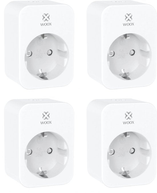 R6118 4er-Pack – Intelligenter Stecker mit Zeitschaltuhr und Energiezähler – Kompatibel mit Alexa und Google Assistant