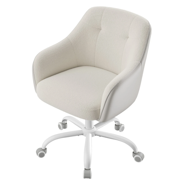 Ochama Bürostuhl Sherpa Stoff – Cappuccino-Beige – Höhenverstellbar 78–88 cm