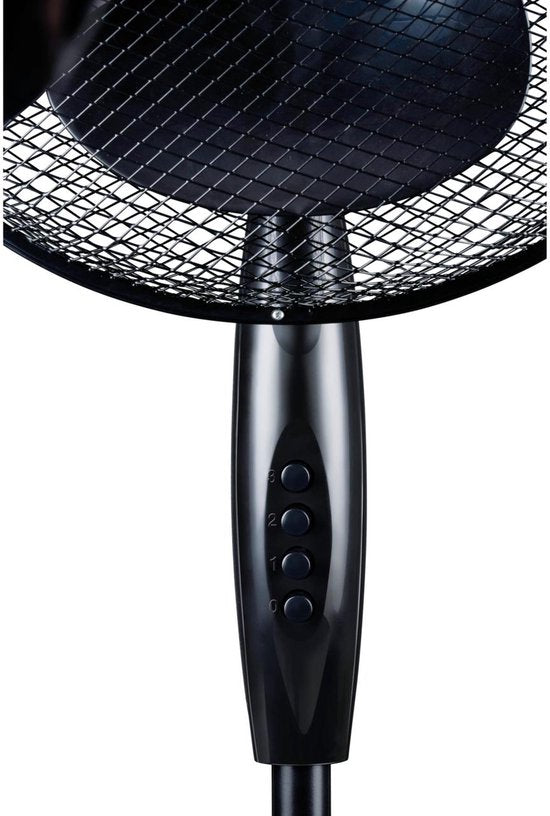Lifetime Air Stativventilator 45W - Höhenverstellbarer Ventilator 102,5 bis 125 cm - Standventilator mit 3 Geschwindigkeiten - Neigbar und oszillierend - Schwarz