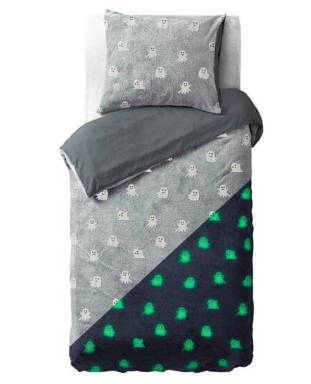 Sleeptime Bettbezug Glow in the dark Spooky Grey 140 x 200/220 cm