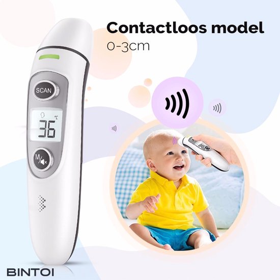 Bintoi® Stirnthermometer - Temperaturanzeige - Fieberthermometer für Erwachsene und Babys - Infrarot-Thermometer Körper - Digitales Stirnthermometer