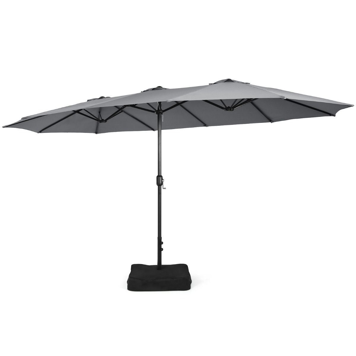 Coast Doppel-Sonnenschirm mit Ständer – besonders große Schattenfläche – stabiler Metallfuß – grau 451,5 x 264 cm