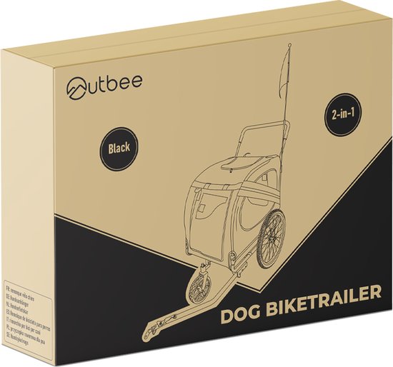 Outbee Hundefahrradanhänger - Hundefahrradanhänger faltbar - Hundeanhänger - 2-in-1 Hundefahrradanhänger - Hundebuggy - Max 35kg