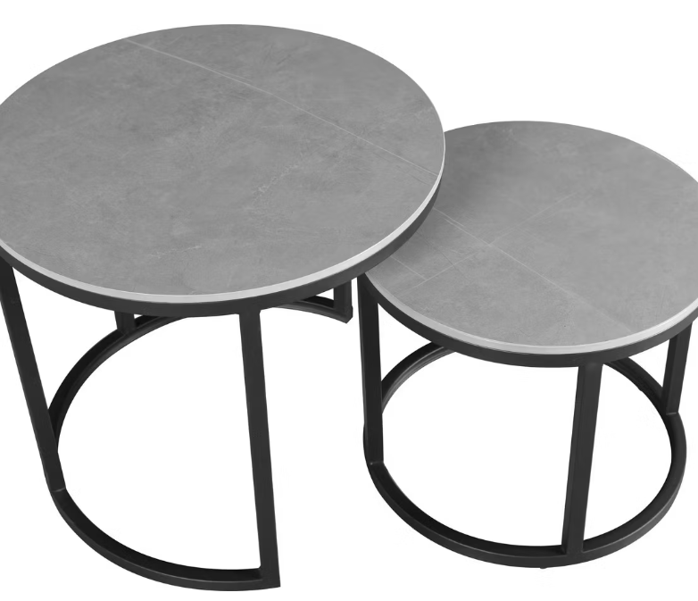 Vince Design Beistelltischset Andy 2-teilig - grau