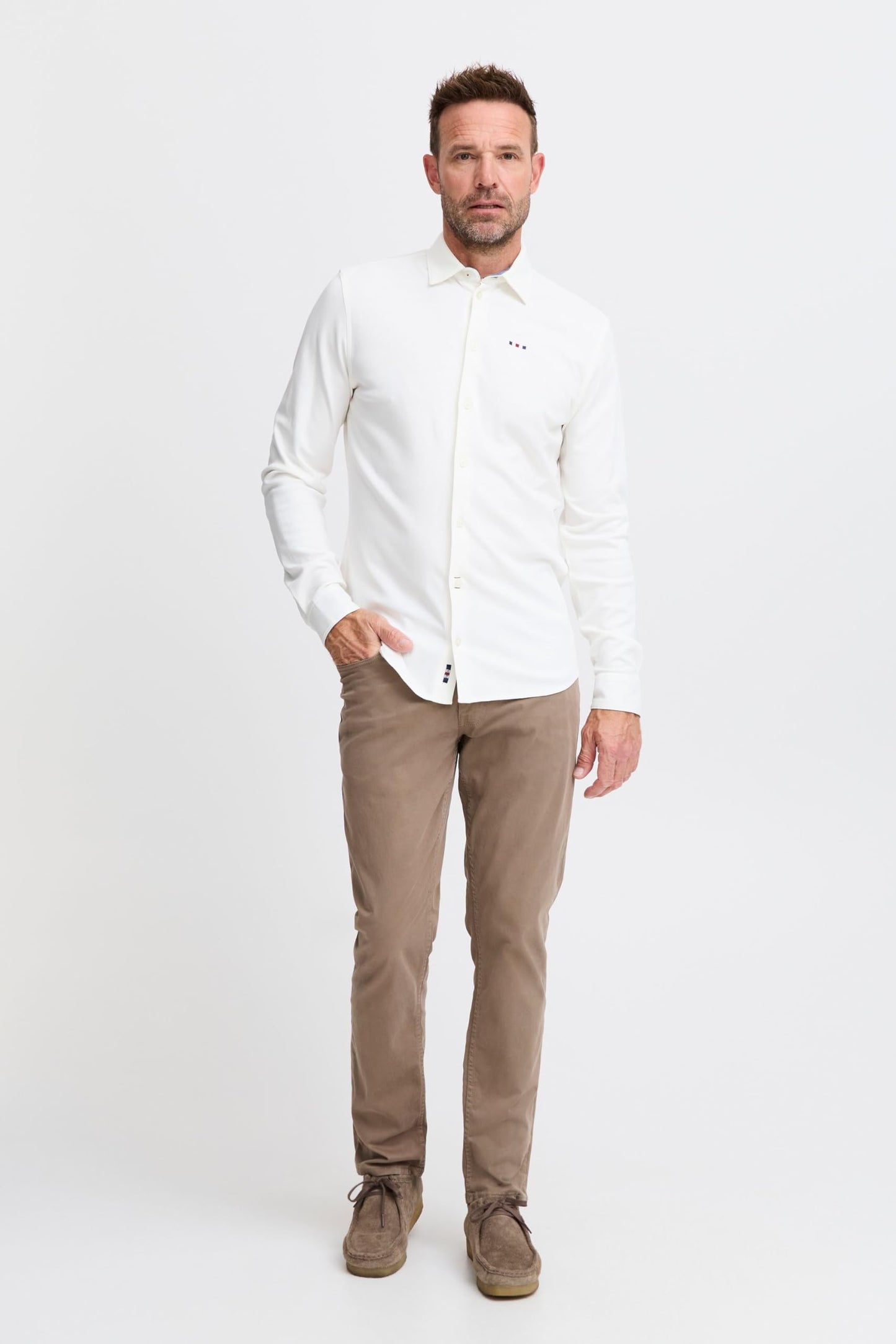 Hemd – Herren – Kent-Kragen – Baumwollmischung – Regular Fit – M – Weiß