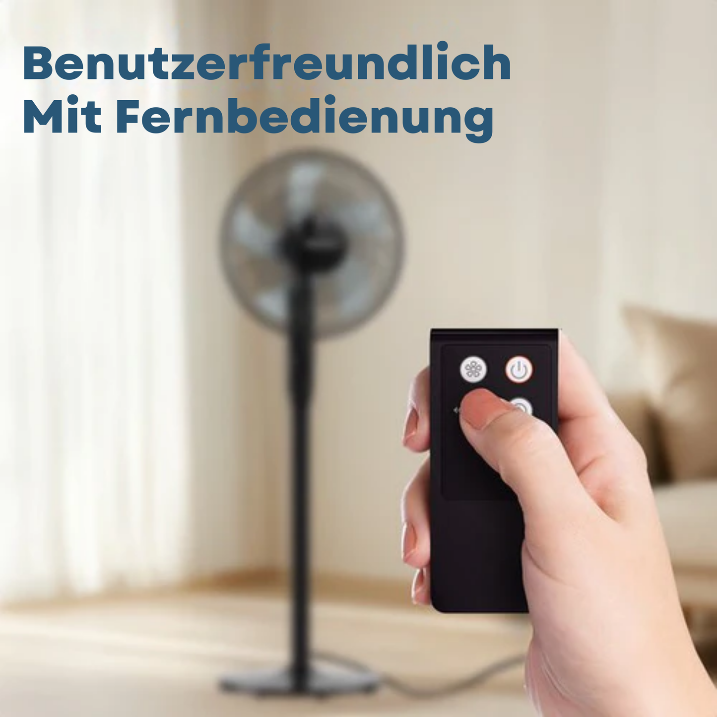 Auronic Stativventilator - Standventilator - Luftkühler - Boden- und Tischventilator - 3-in-1 - 12 Geschwindigkeiten - Leise - Mit Fernbedienung - Schwarz