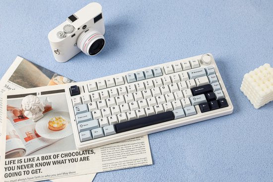 EPOMAKER x AULA F75 – Hellblau – Mechanische kabellose Tastatur – RGB – 75 % – QWERTY – Gaming-Tastatur – Reaper-Switch
