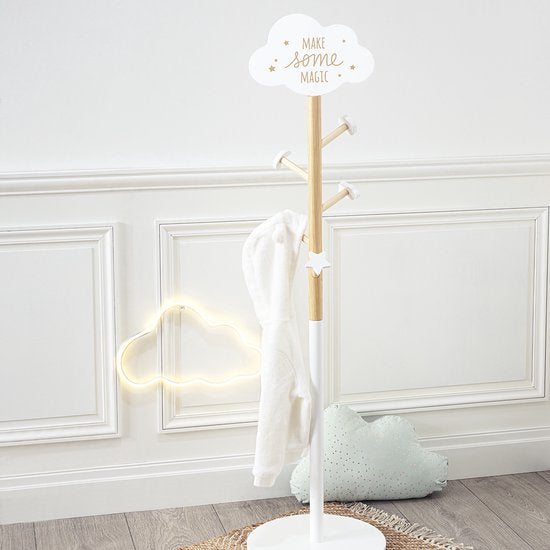 Atmosphera Garderobe – beige/weiß – MDF – 5 Haken – 35 x 135 cm