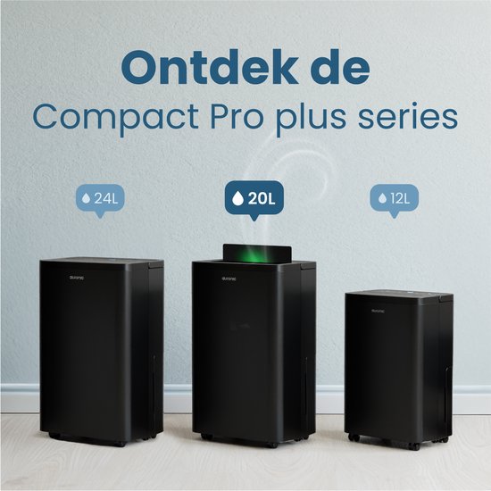 Auronic Luftentfeuchter - Compact Pro Plus - 20L - Schlafzimmer, Badezimmer, Wohnzimmer und Büro - Luftbefeuchter für Innenräume - Schwarz
