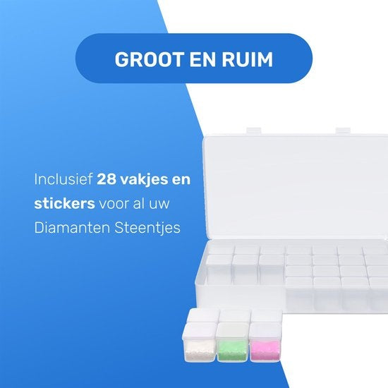 RubyeÂ® Diamantmalerei Zubehör Paket - Aufbewahrungsbox - Diamantmalerei Erwachsene - Roller - Stifte - Wachs - Shaker - Etui - Pinzette - Starter Pack