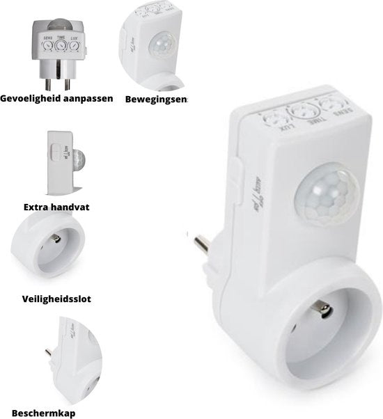 Perelstecker mit Bewegungsmelder - Pin Erde