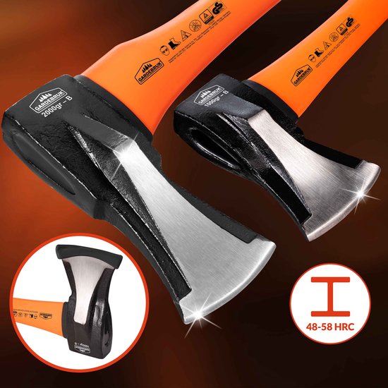 Hackbeil 3kg und Axt 37cm mit Faserstiel - 2er Set