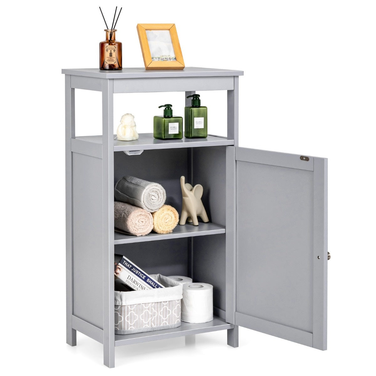 Coast Badezimmerschrank multifunktionales freistehendes Regal 45 x 30 x 84 cm weiß