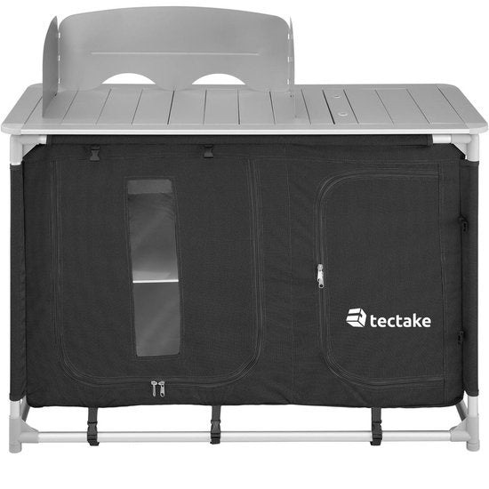 tectake - campingkeuken afm. 116 x 52 x 107 cm zwart - 403345