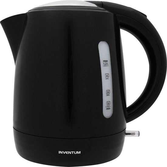 Inventum HW212 - Wasserkocher - 1,2 Liter Fassungsvermögen - Kunststoff - 2200 Watt - Schwarz