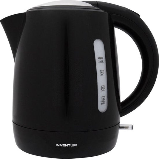 Inventum HW212 - Wasserkocher - 1,2 Liter Fassungsvermögen - Kunststoff - 2200 Watt - Schwarz