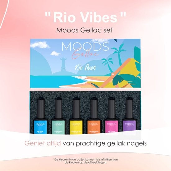 Moods Gellac 6-teiliges Set - Gel-Nagellack - 8ML - Rio Vibes Edition - Gellac - Nägel - Gel Polish Starter Pack - Sommerfarben