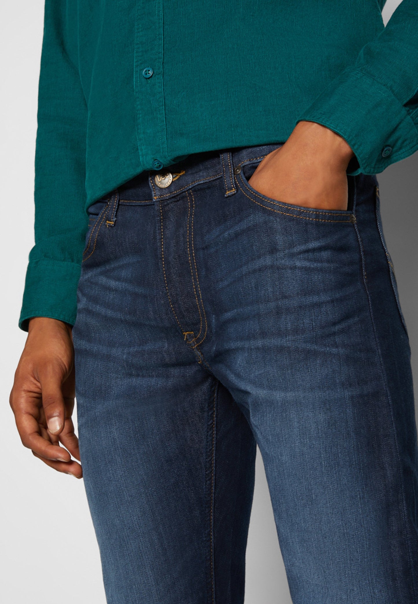Lee Daren Zip Fly Regular Straight Jeans - Dunkelblau - Größe 34/34