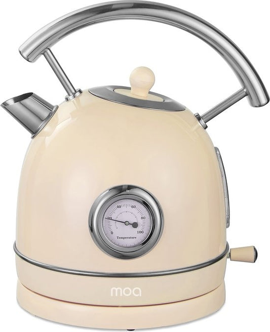 MOA Retro-Wasserkocher Pastellcreme - Elektrisch - Edelstahl - EK4TC