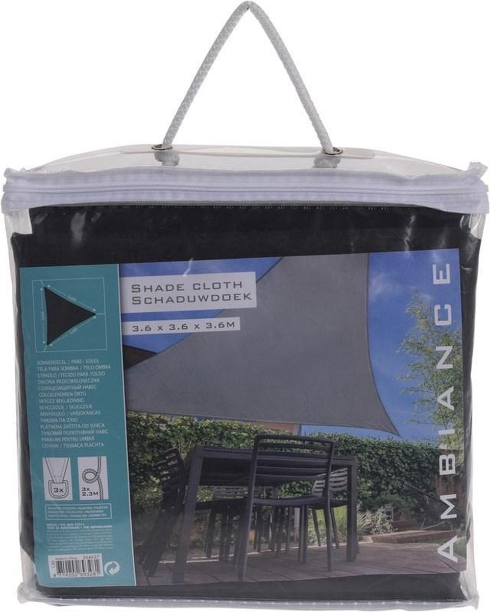 Pro Garden Schattentuch Dreieck Dunkelgrau - 3,6x3,6x3,6m